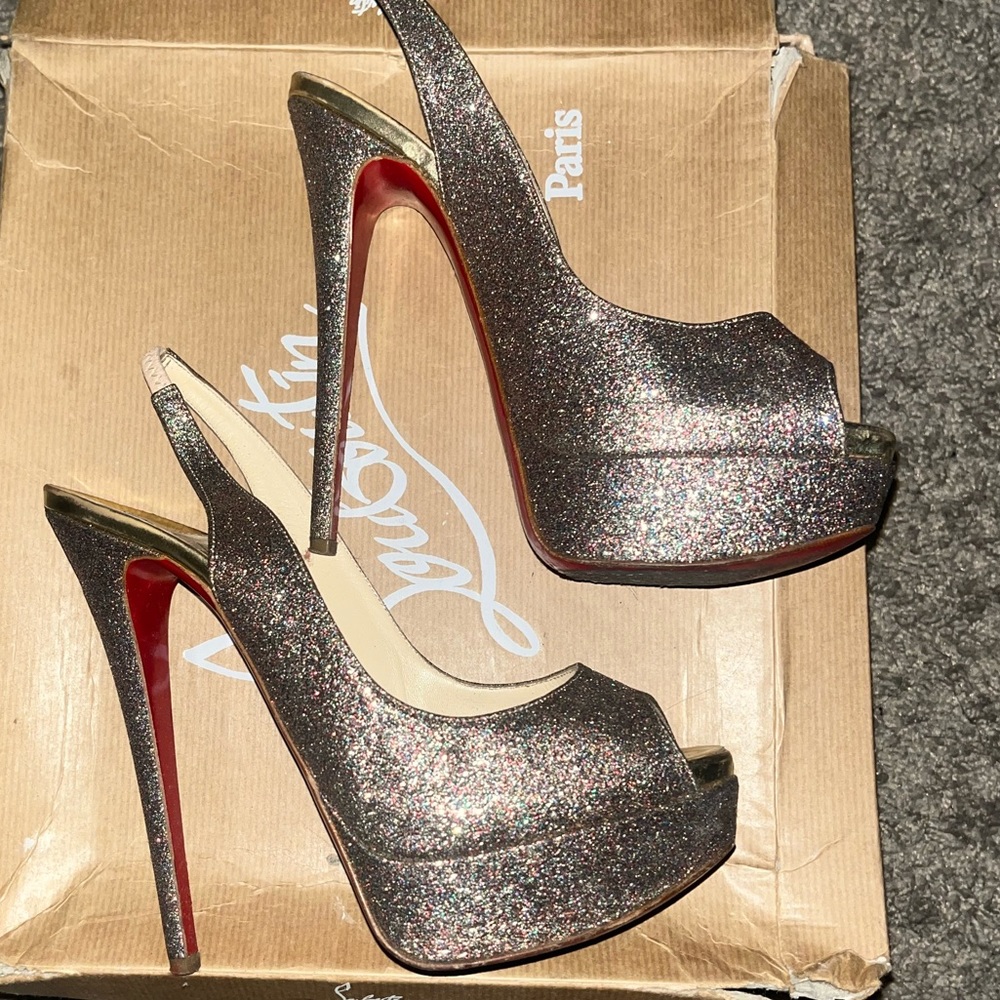 Lady peep gold glitter sling back, 100% authentic, size 37